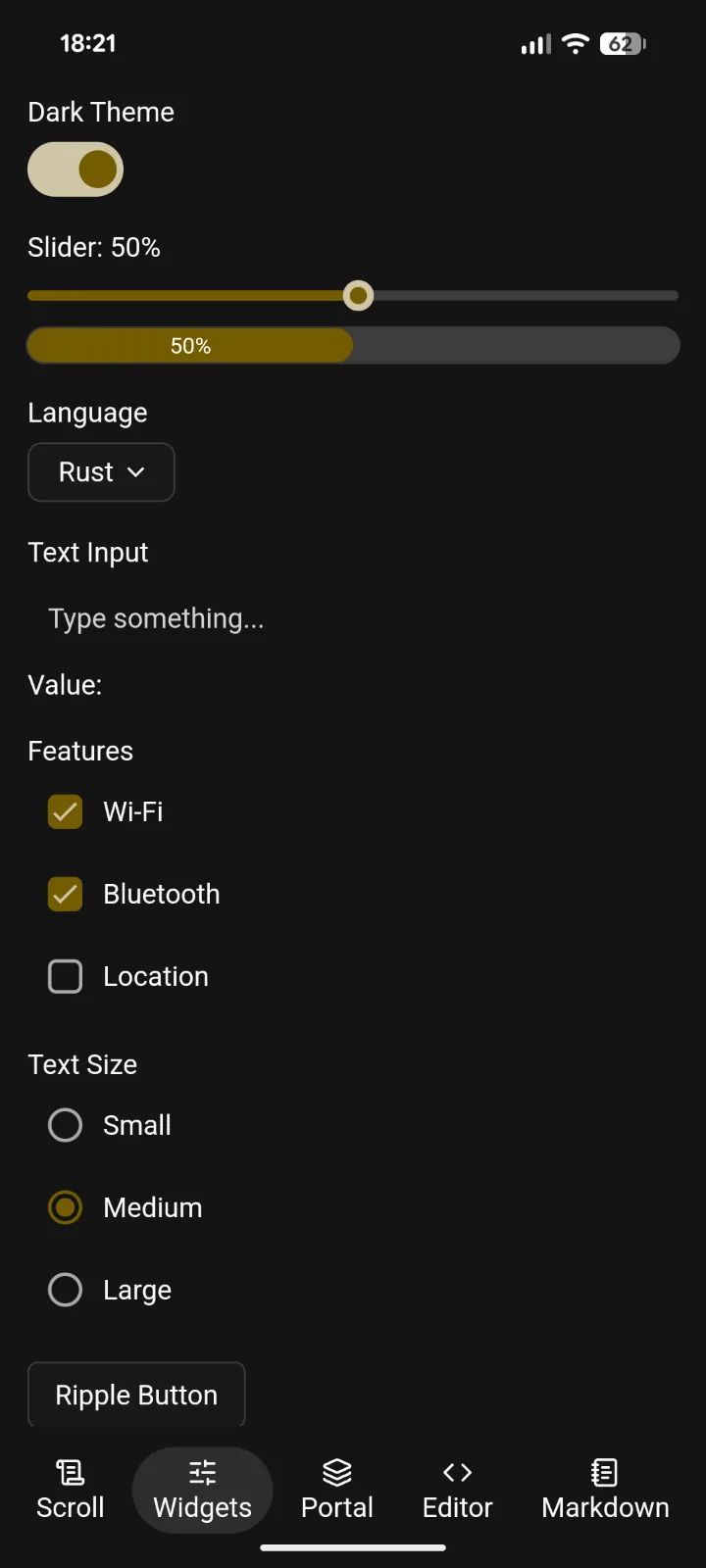 Freya app on Android