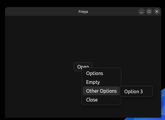 Floating context menu