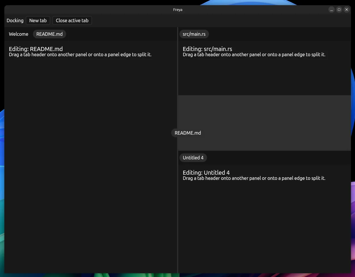 Docking panels and tabs