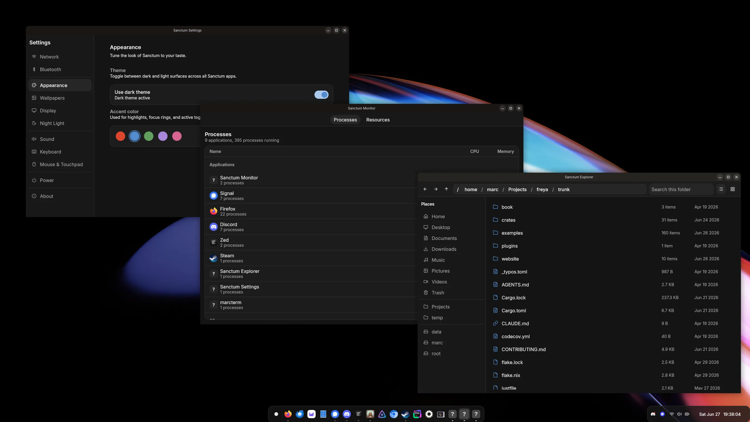 Sanctum desktop environment