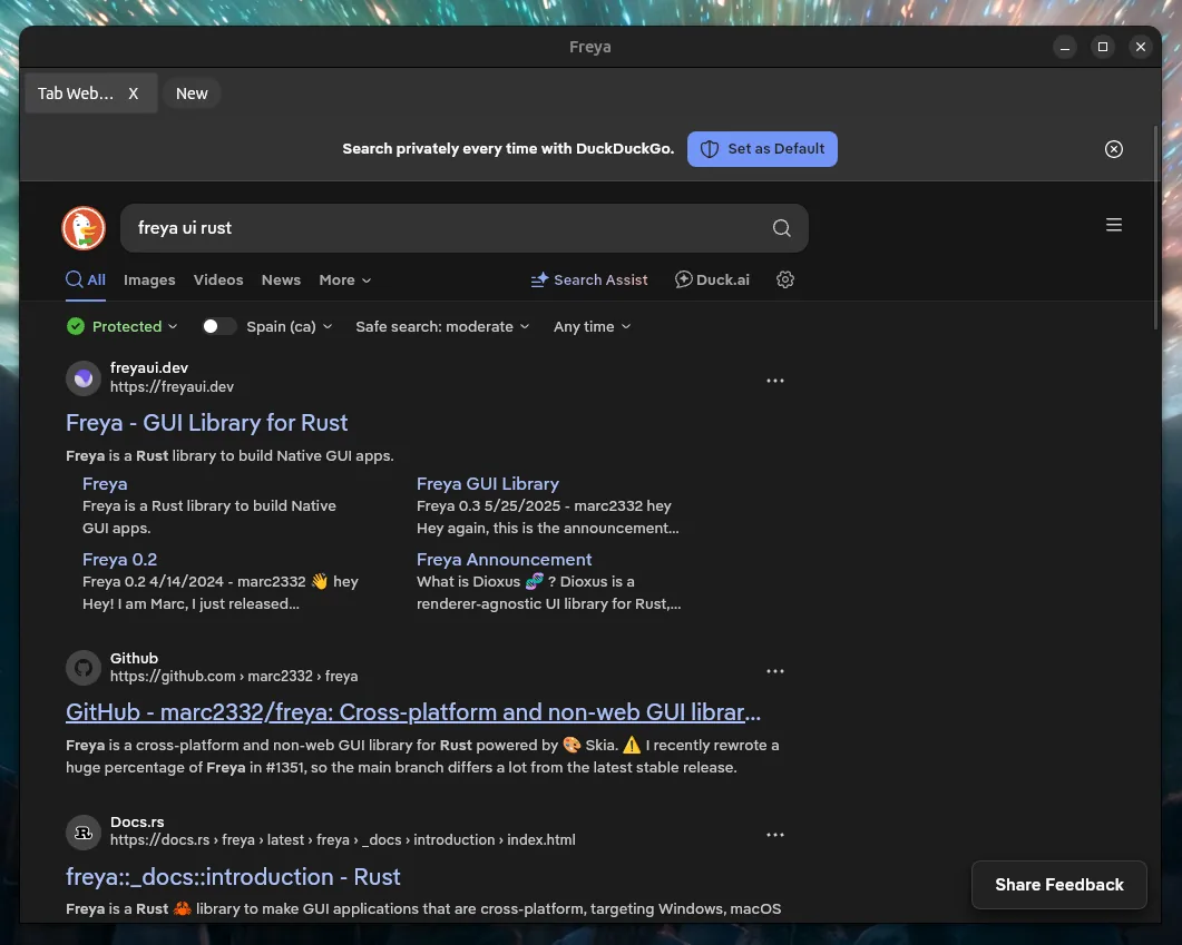 Embedded WebView browser